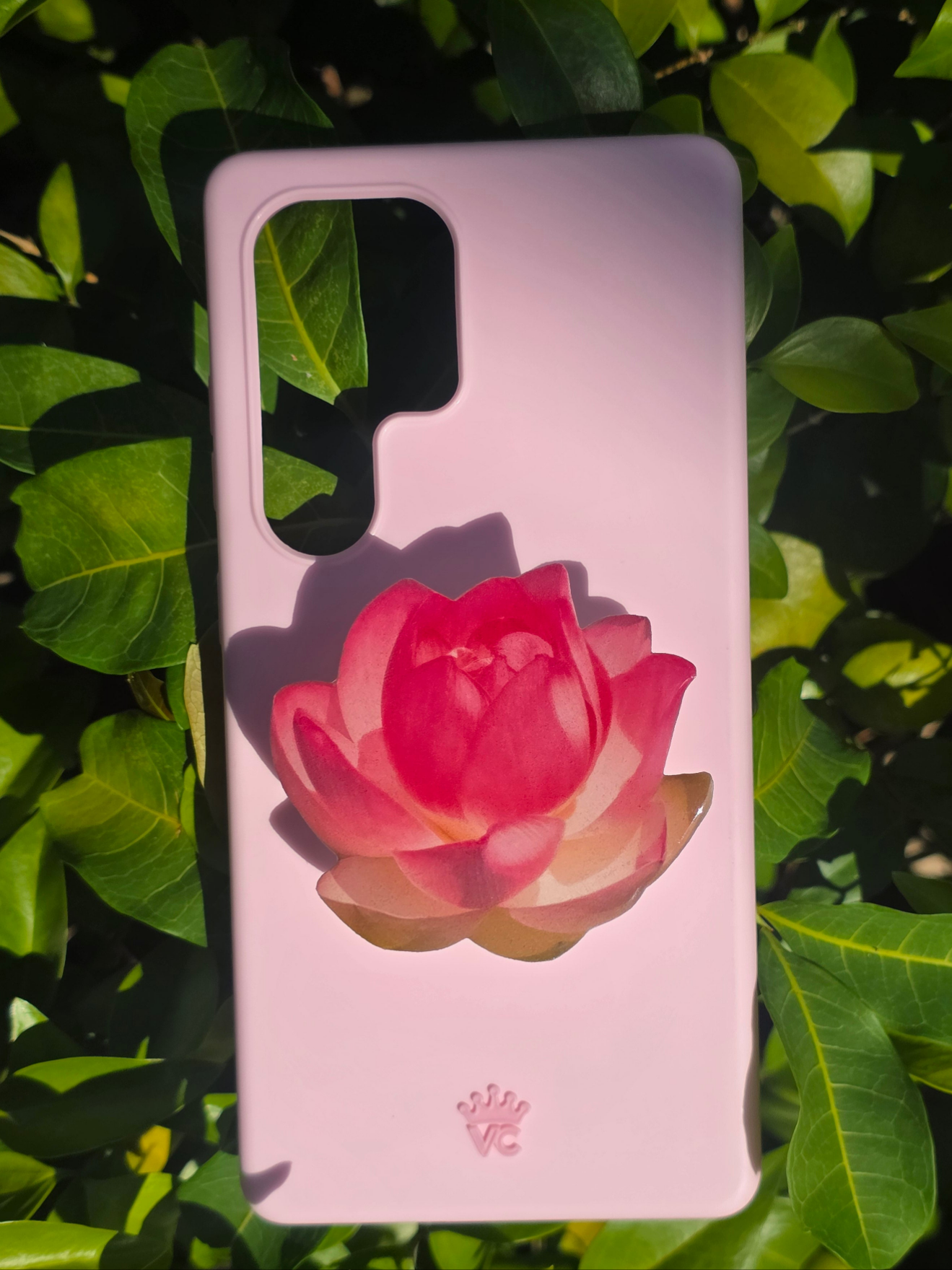 Pink Lotus flower phone grip