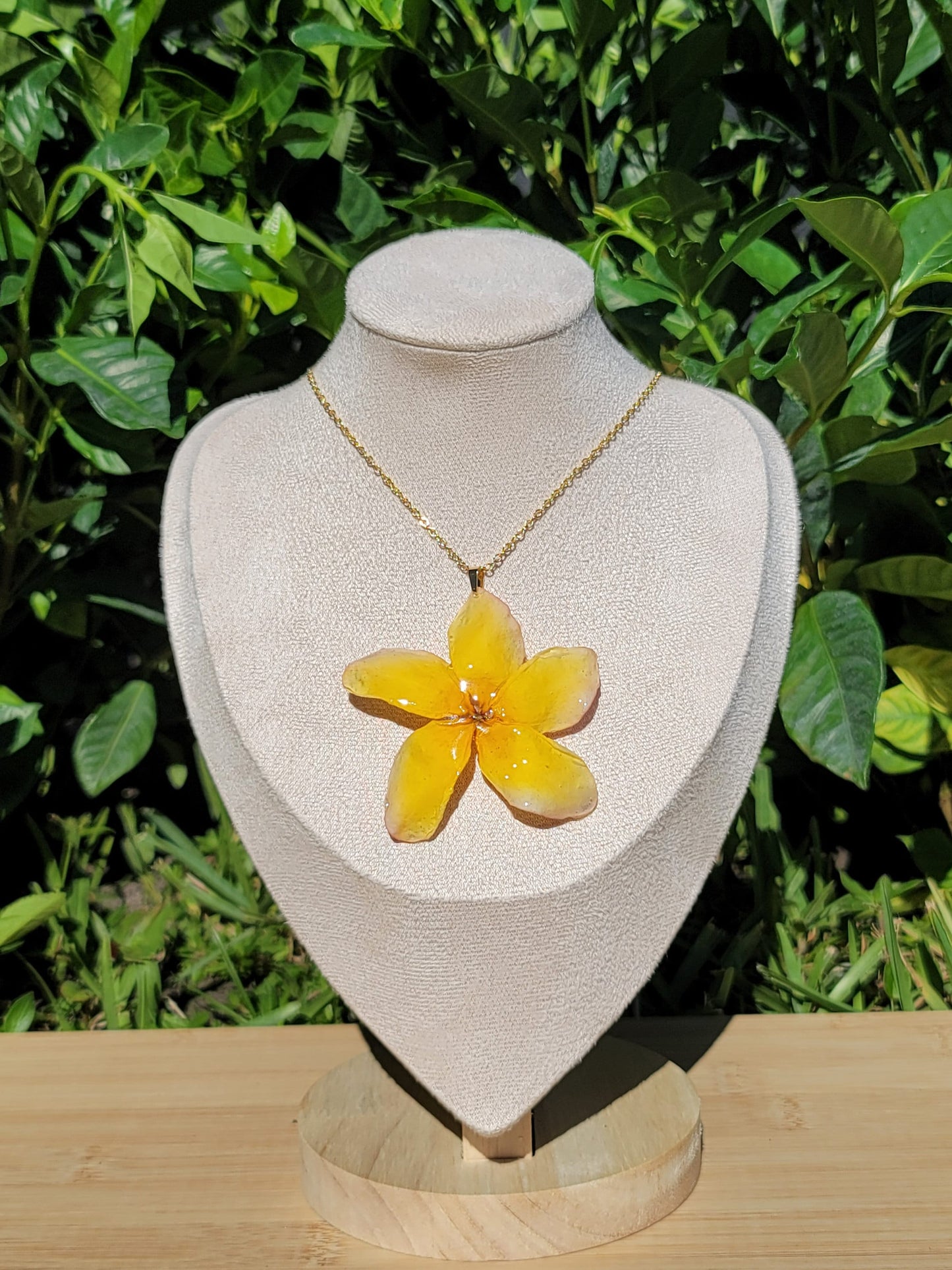 Bright Yellow Real Plumeria Flower Necklaces