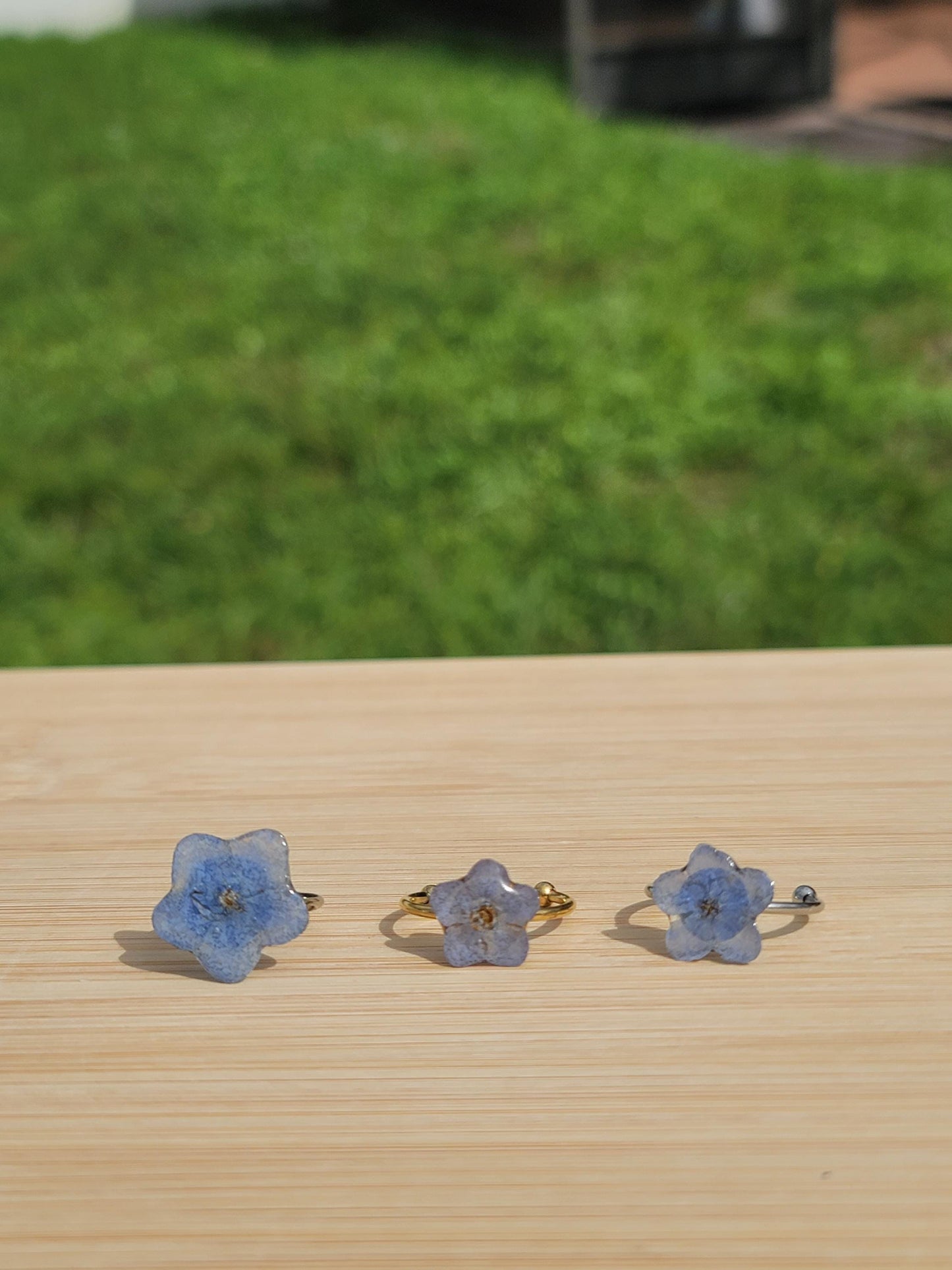 Real Forget Me Not Flower Ring