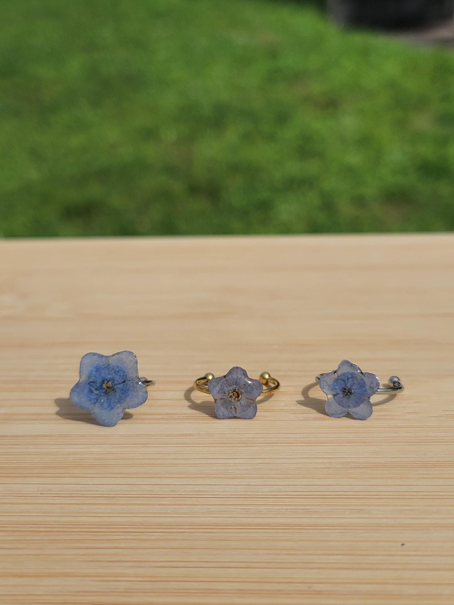 Real Forget Me Not Flower Ring
