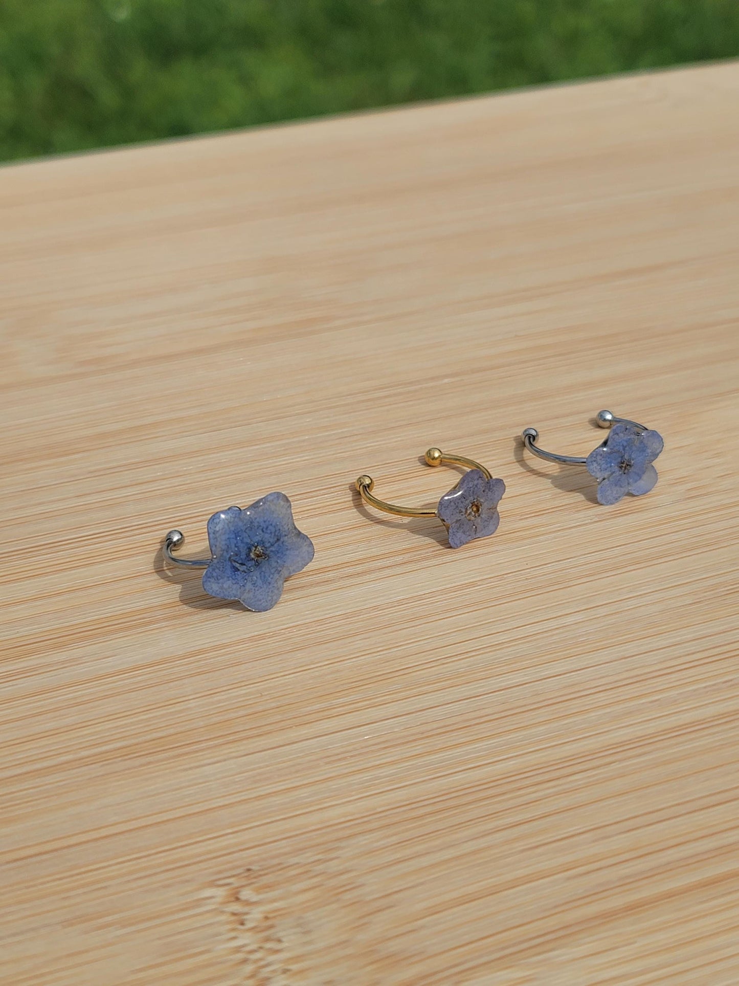Real Forget Me Not Flower Ring