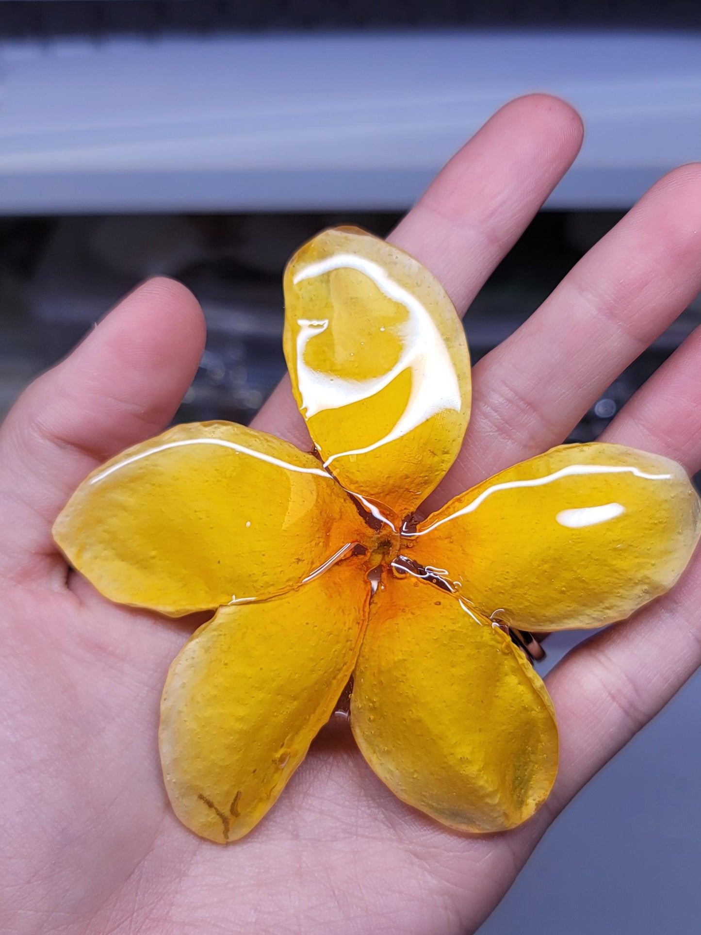 Bright Yellow Real Plumeria Flower Necklaces