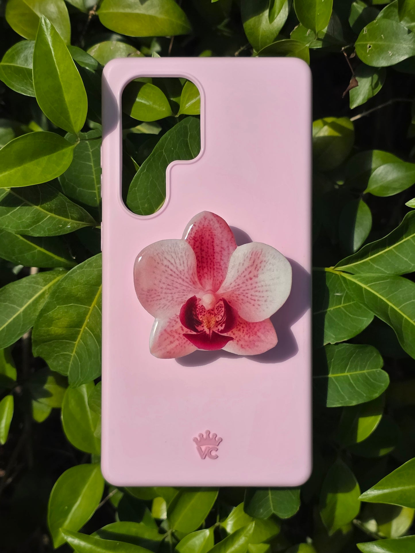 Pink Phalaenopsis orchid flower phone grip
