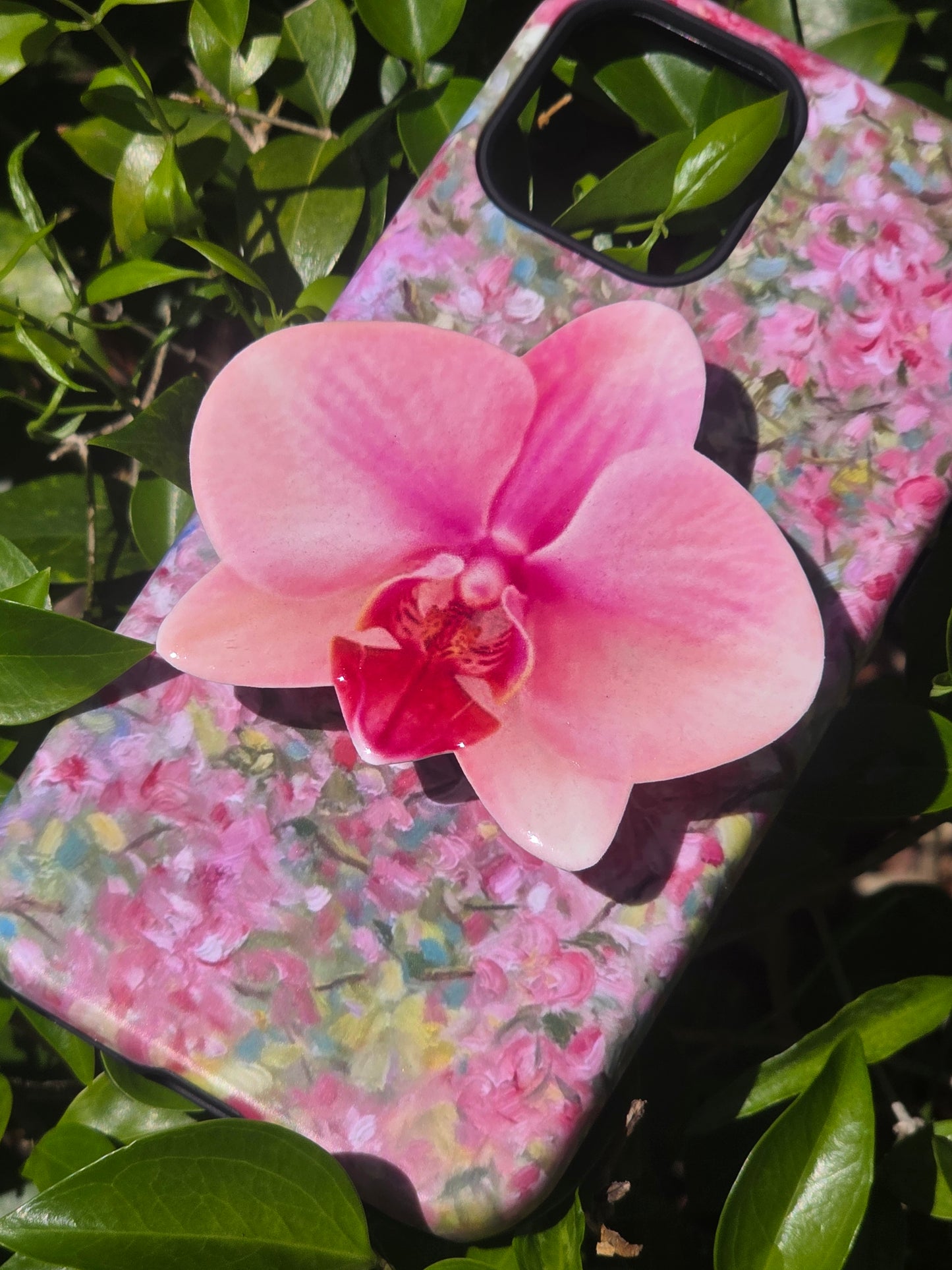 Light Pink Orchid flower phone grip