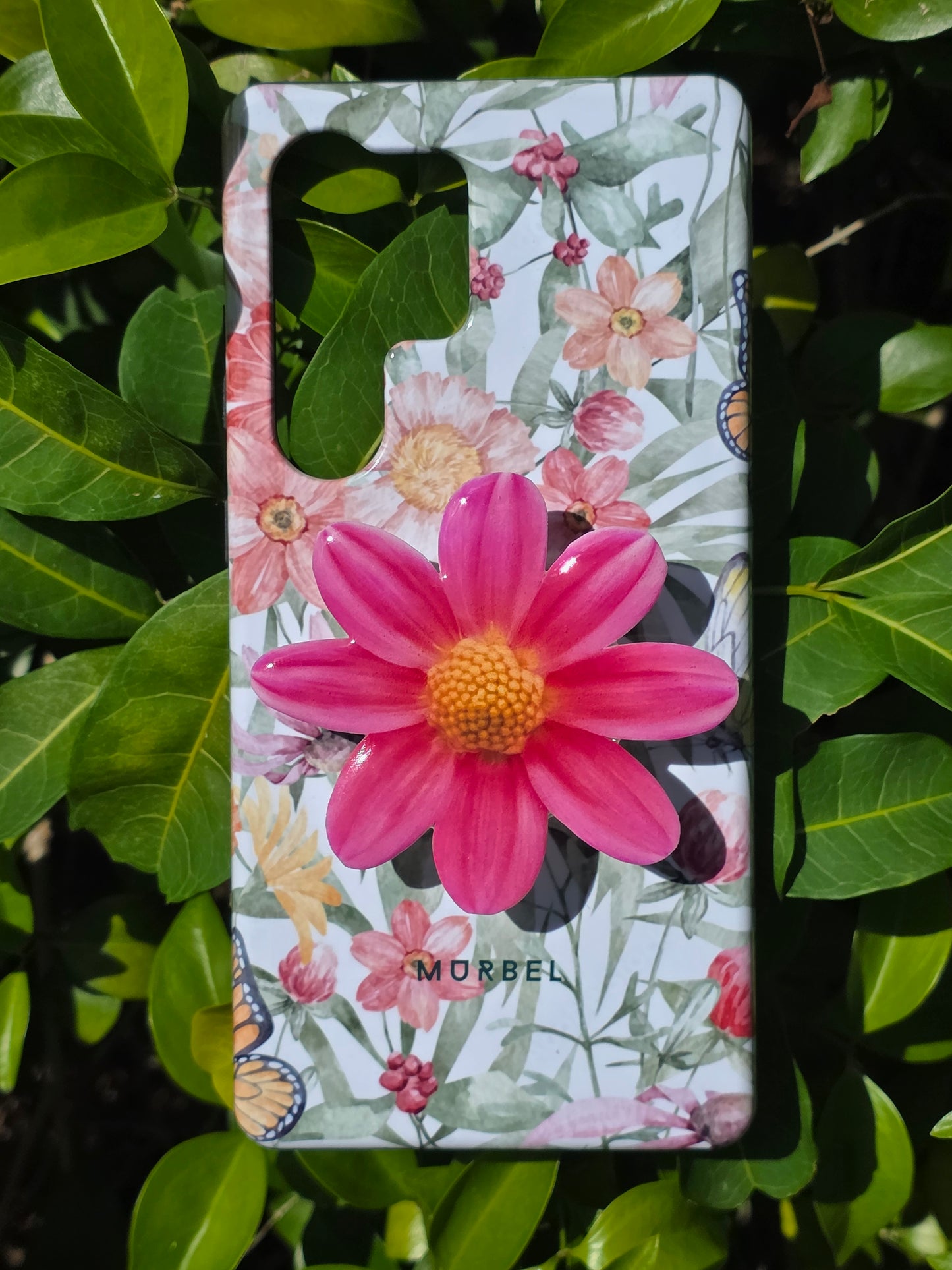 Pink Daisy flower phone grip