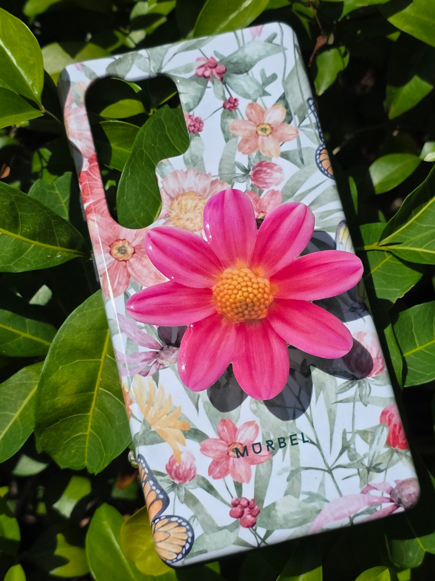 Pink Daisy flower phone grip
