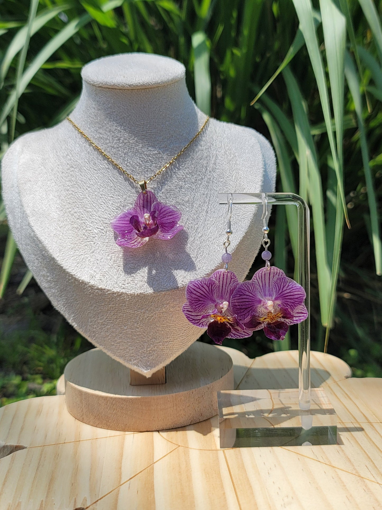 Real Preserved Purple Orchid Jewelry