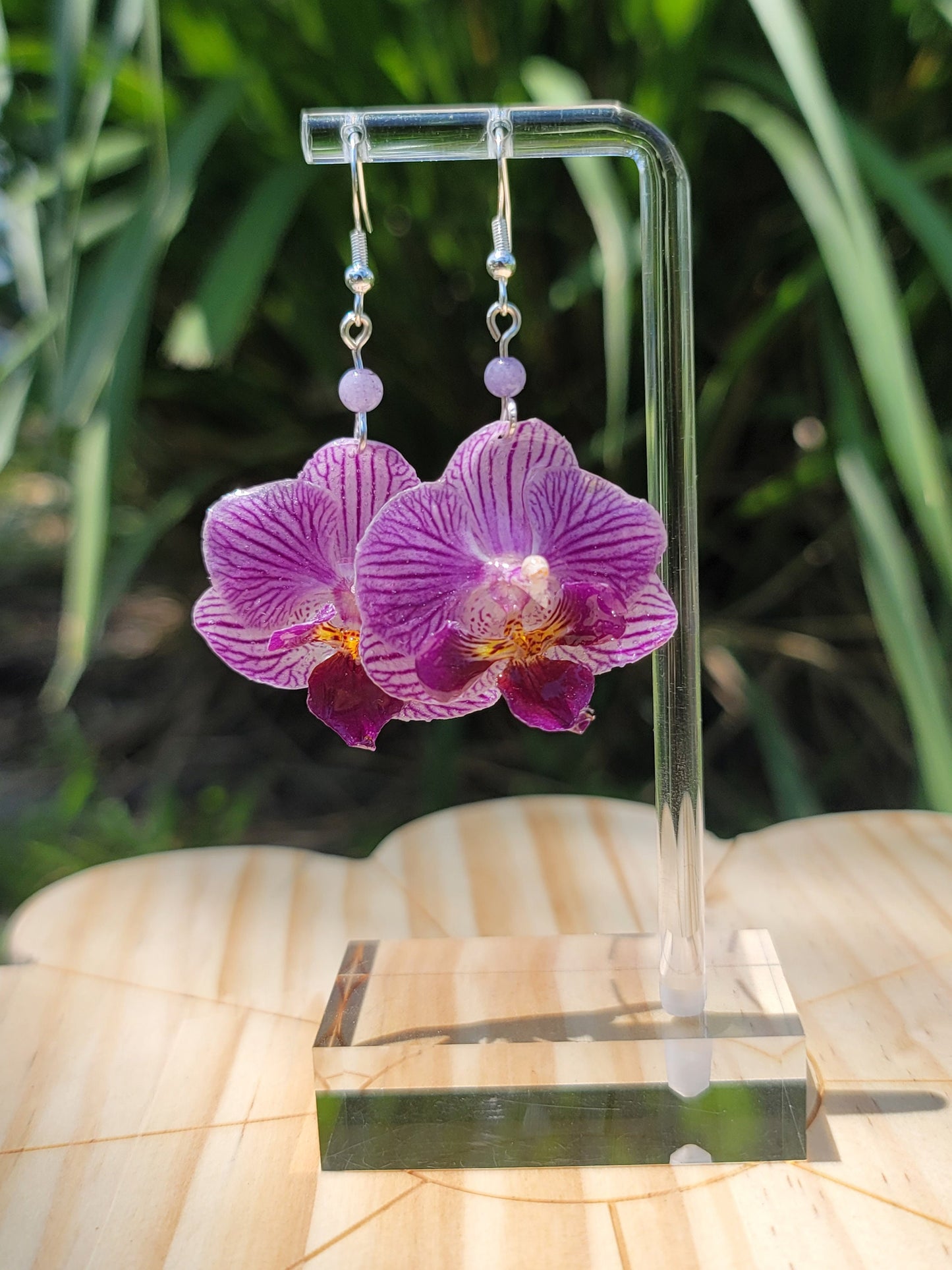 Real Preserved Purple Orchid Jewelry