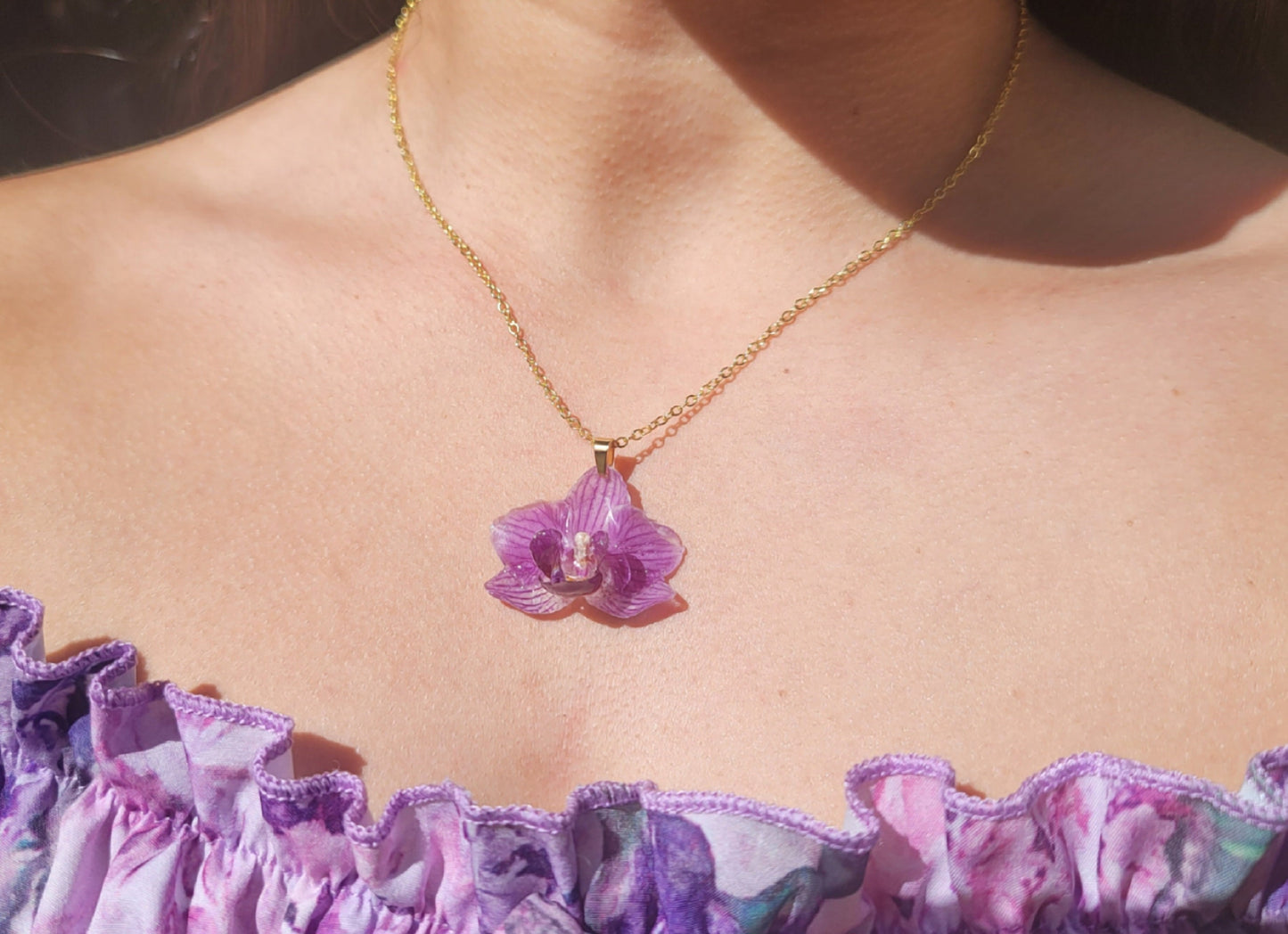 Real Preserved Purple Orchid Jewelry
