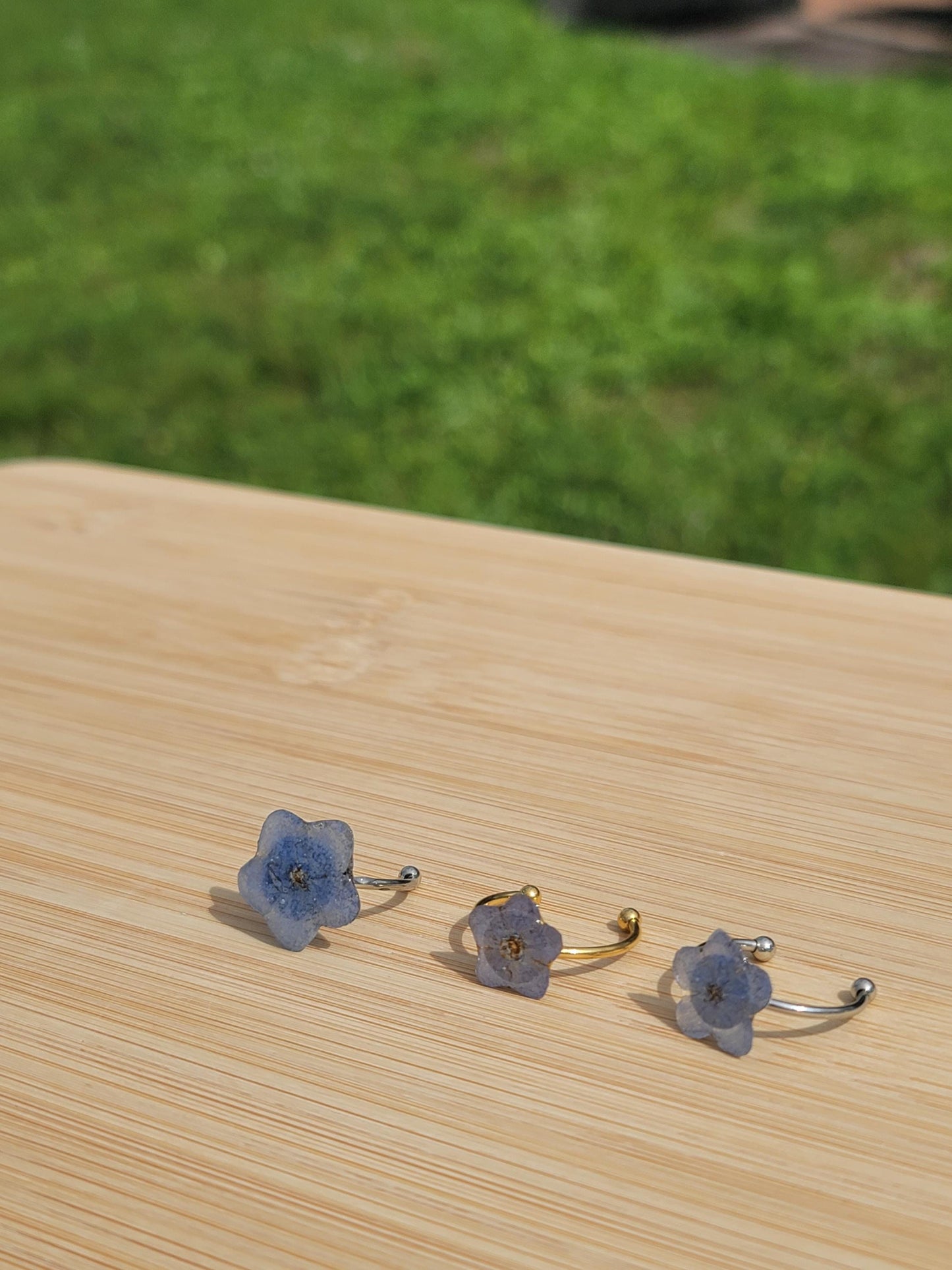 Real Forget Me Not Flower Ring