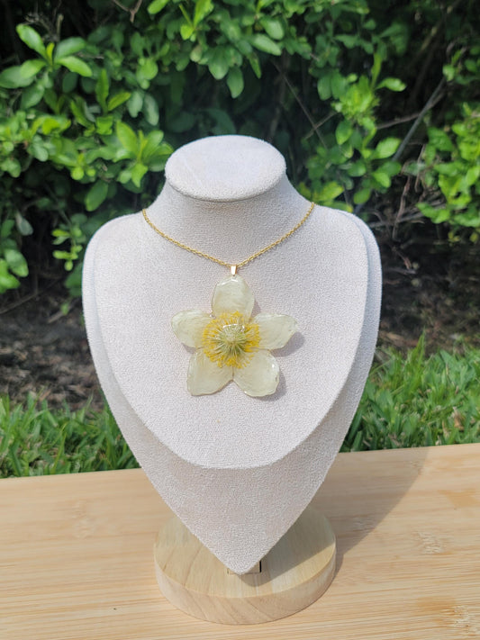 Real Helleborus Niger Flower Necklace