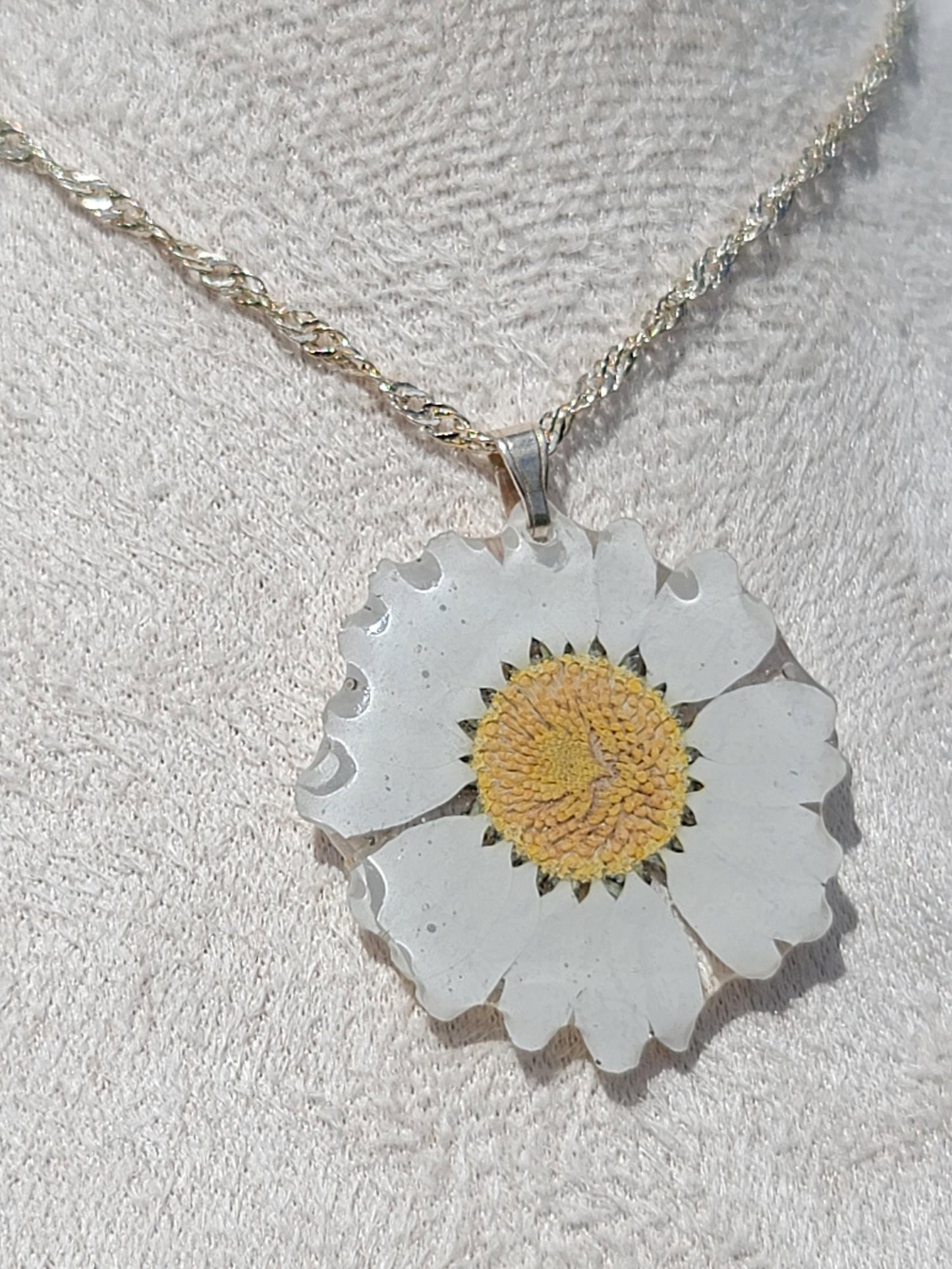 Real Daisy Flower Necklace