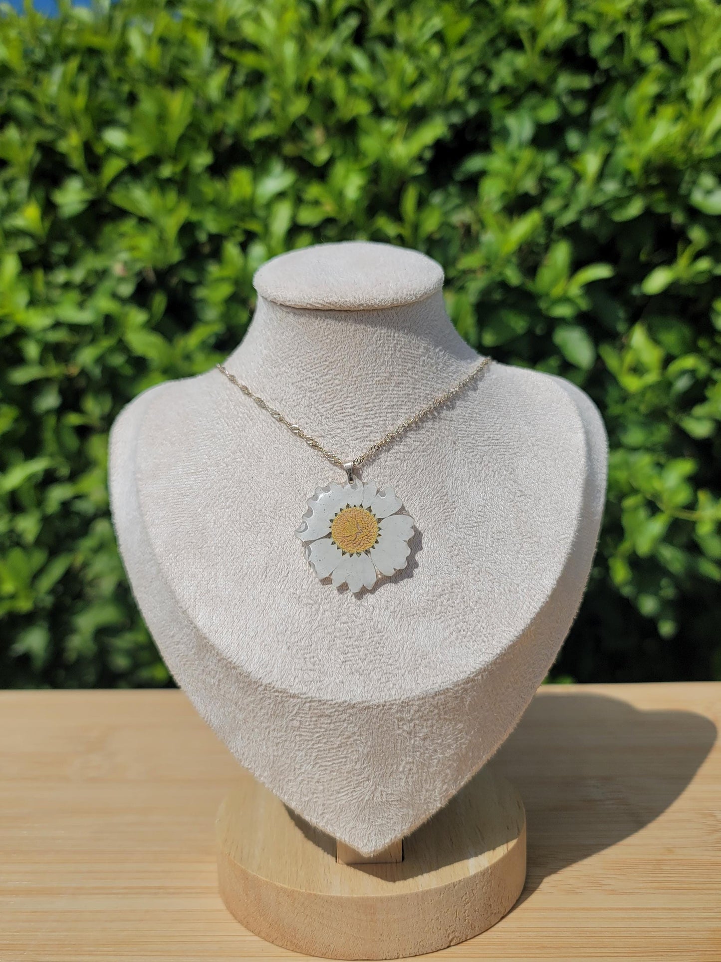 Real Daisy Flower Necklace