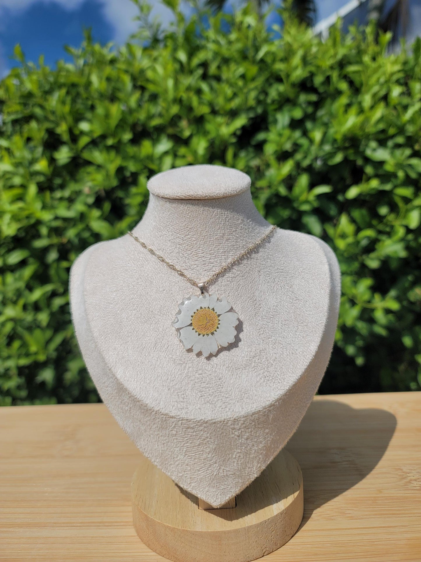 Real Daisy Flower Necklace