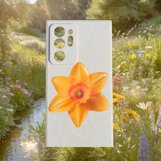 Daffodil flower phone grip