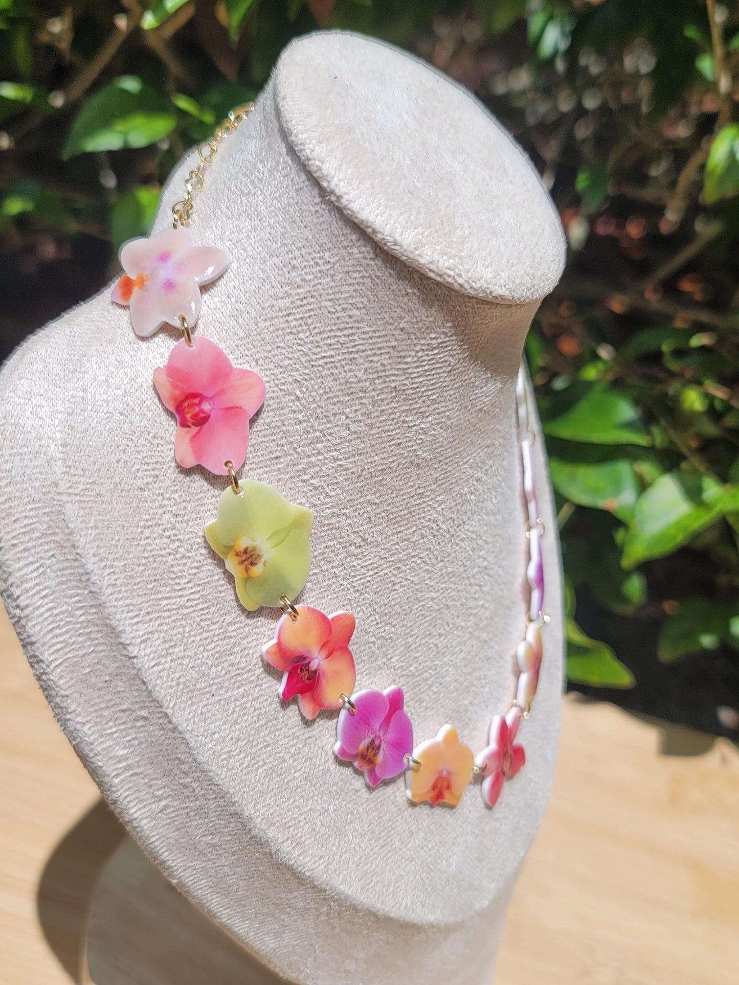 Orchid Charm Choker Necklace