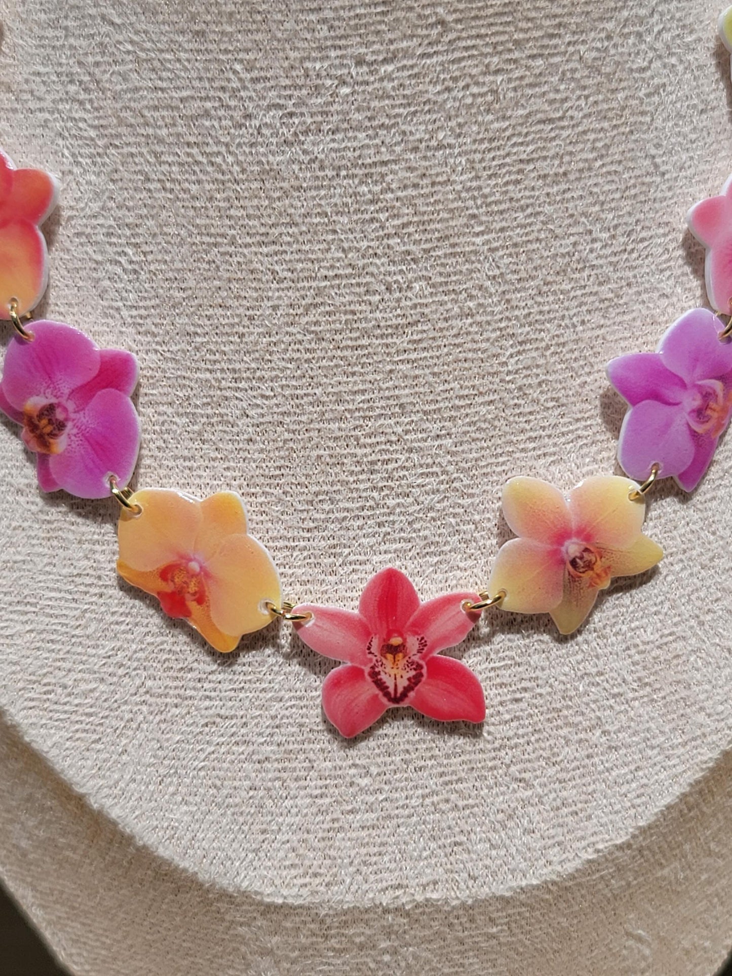 Orchid Charm Choker Necklace