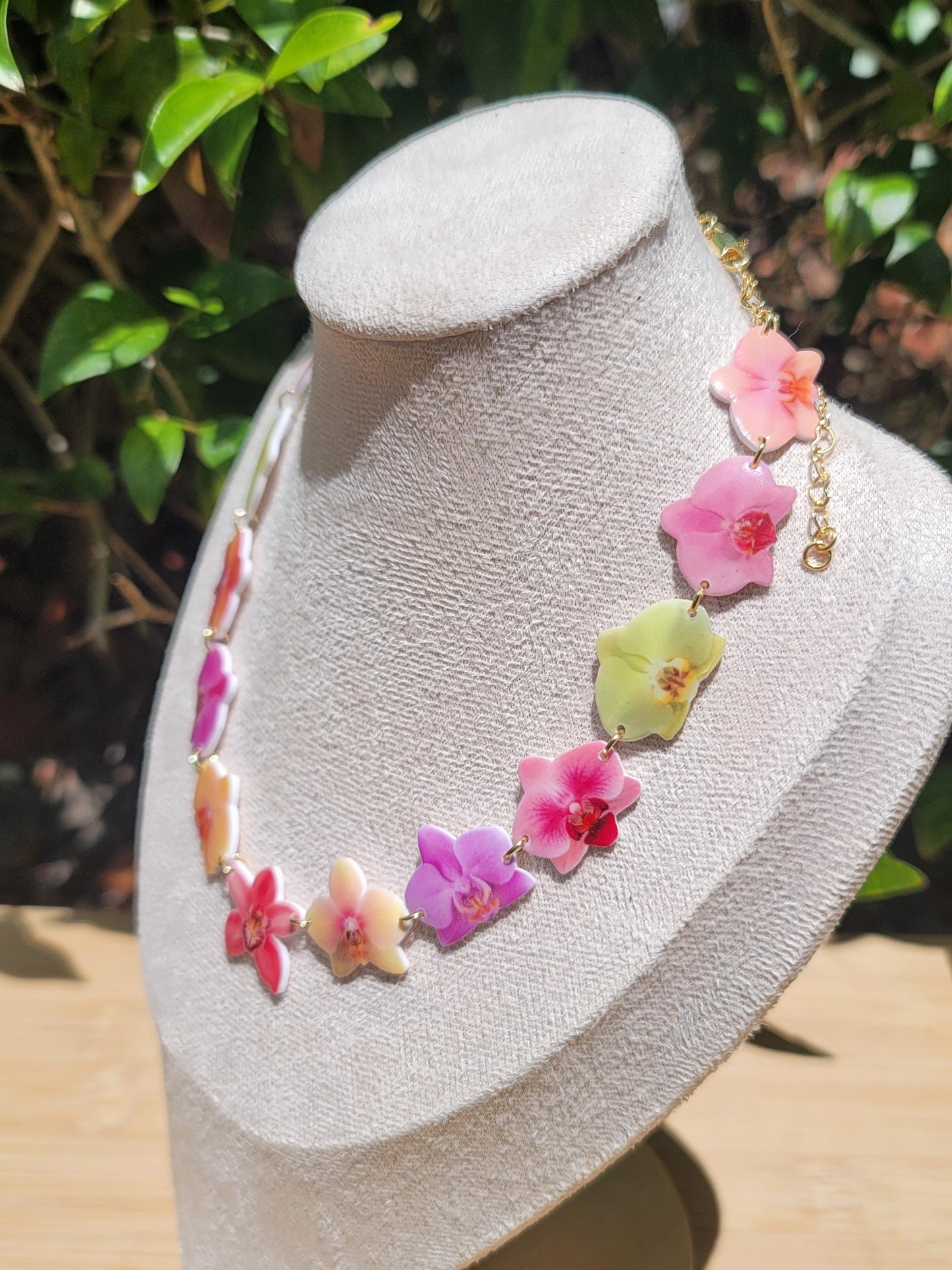 Orchid Charm Choker Necklace