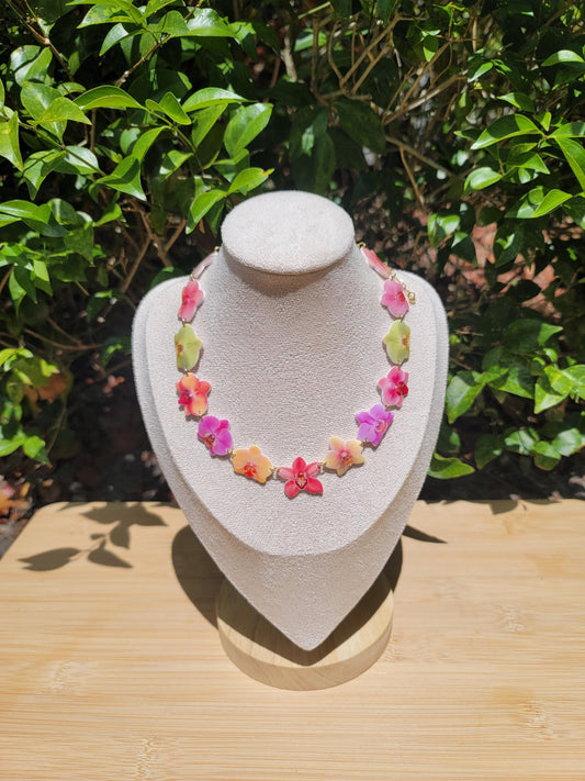 Orchid Charm Choker Necklace