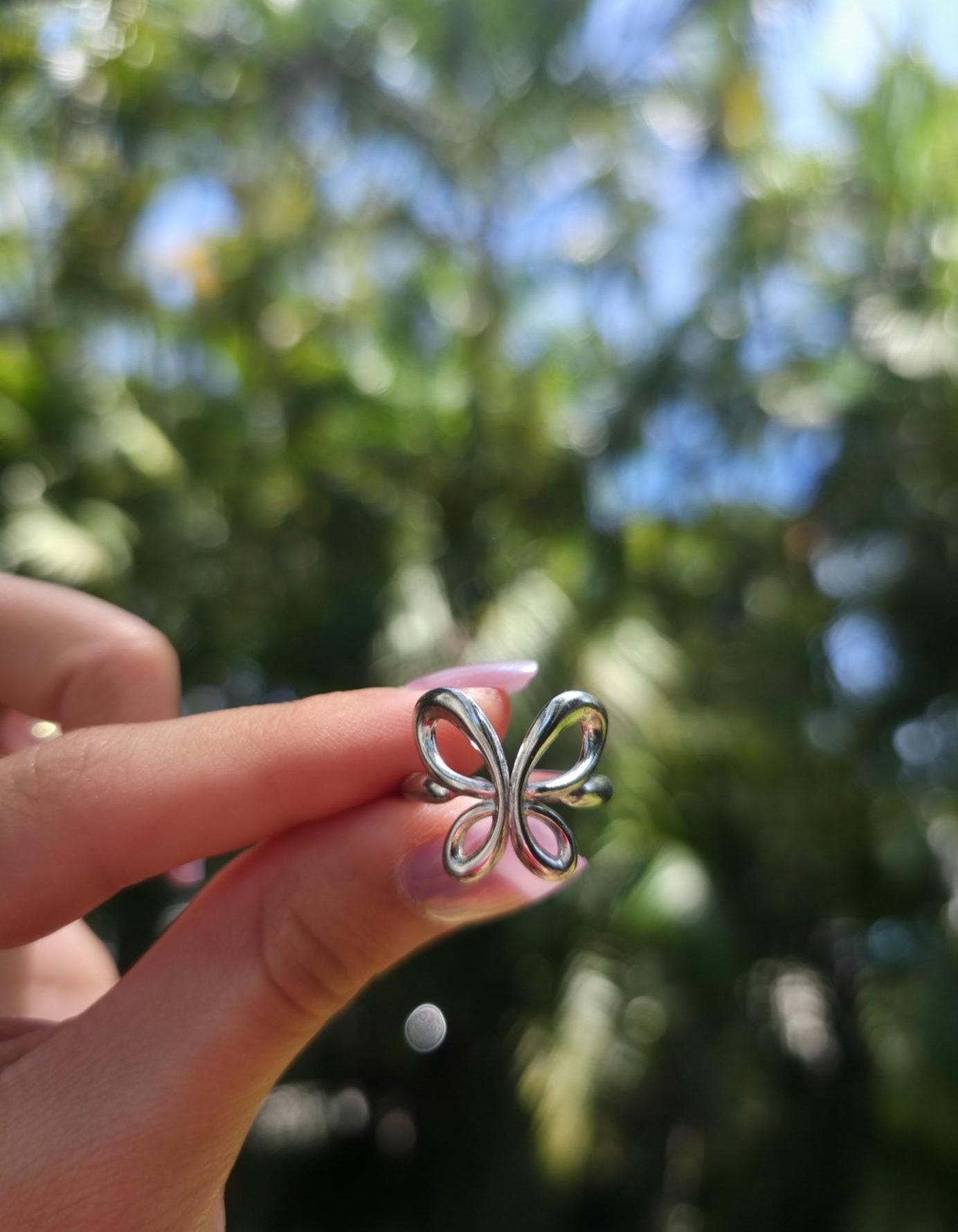 Outline Butterfly Statement Ring