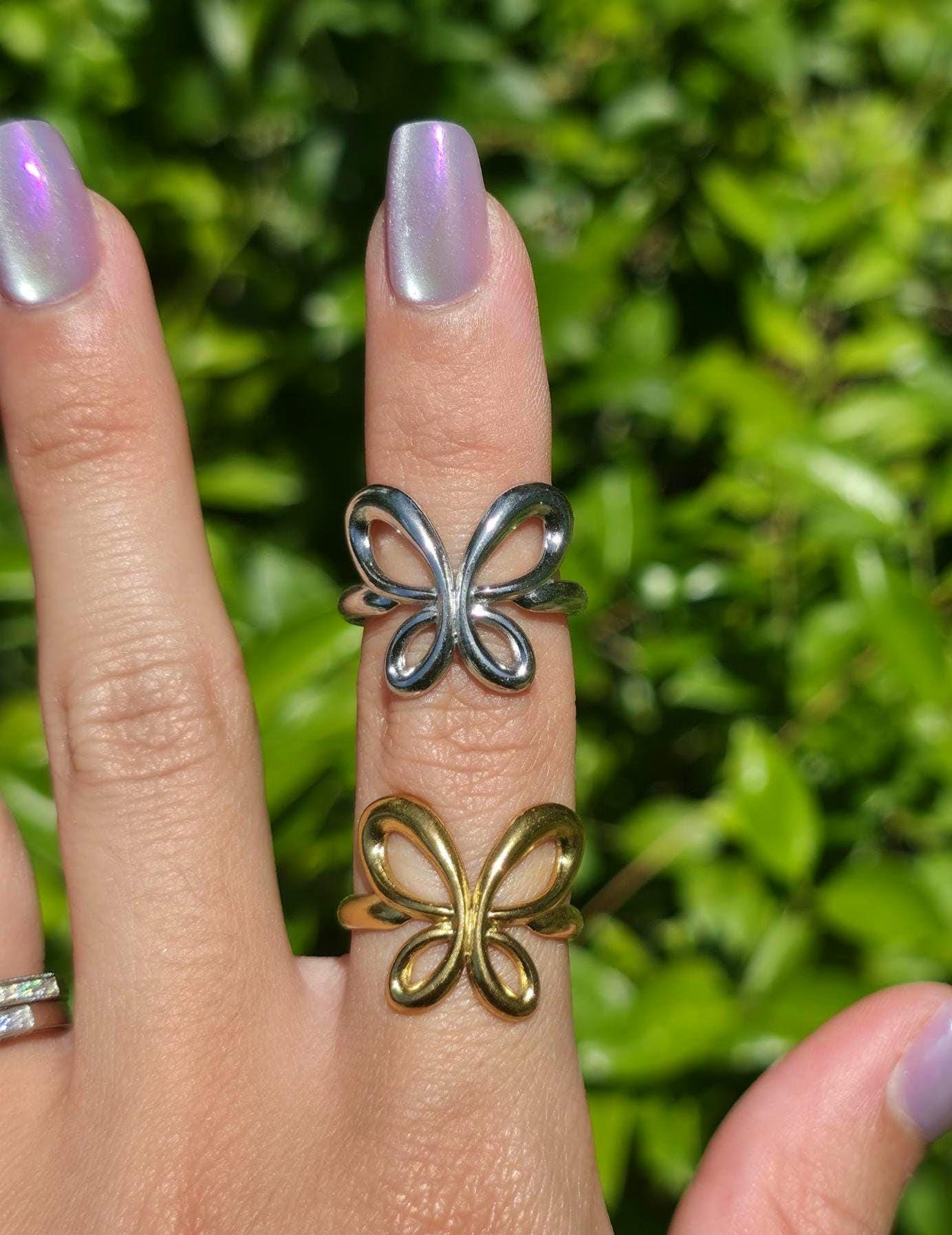 Outline Butterfly Statement Ring