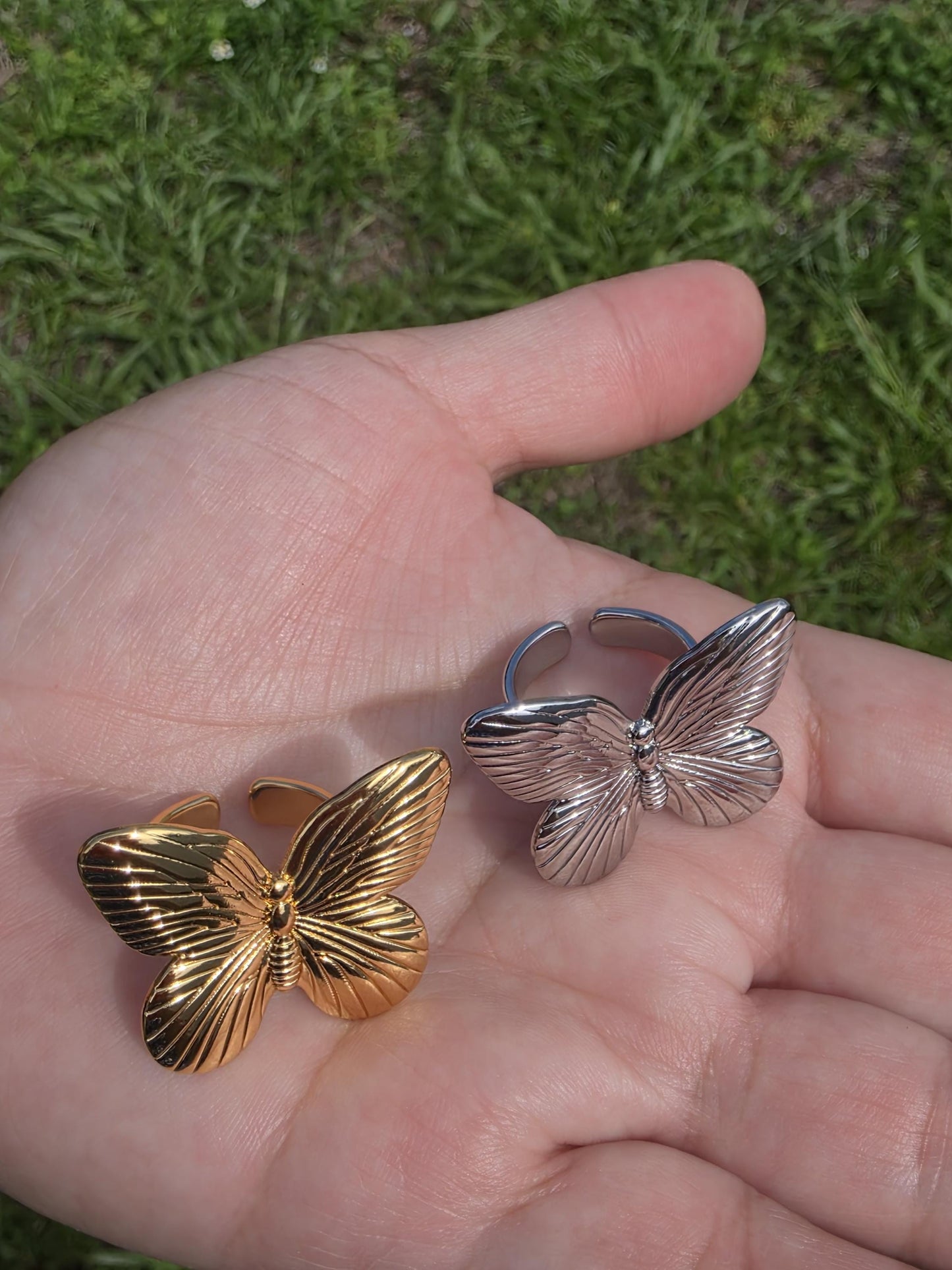 Large 24k Gold Plated Butterfly Statement Ring