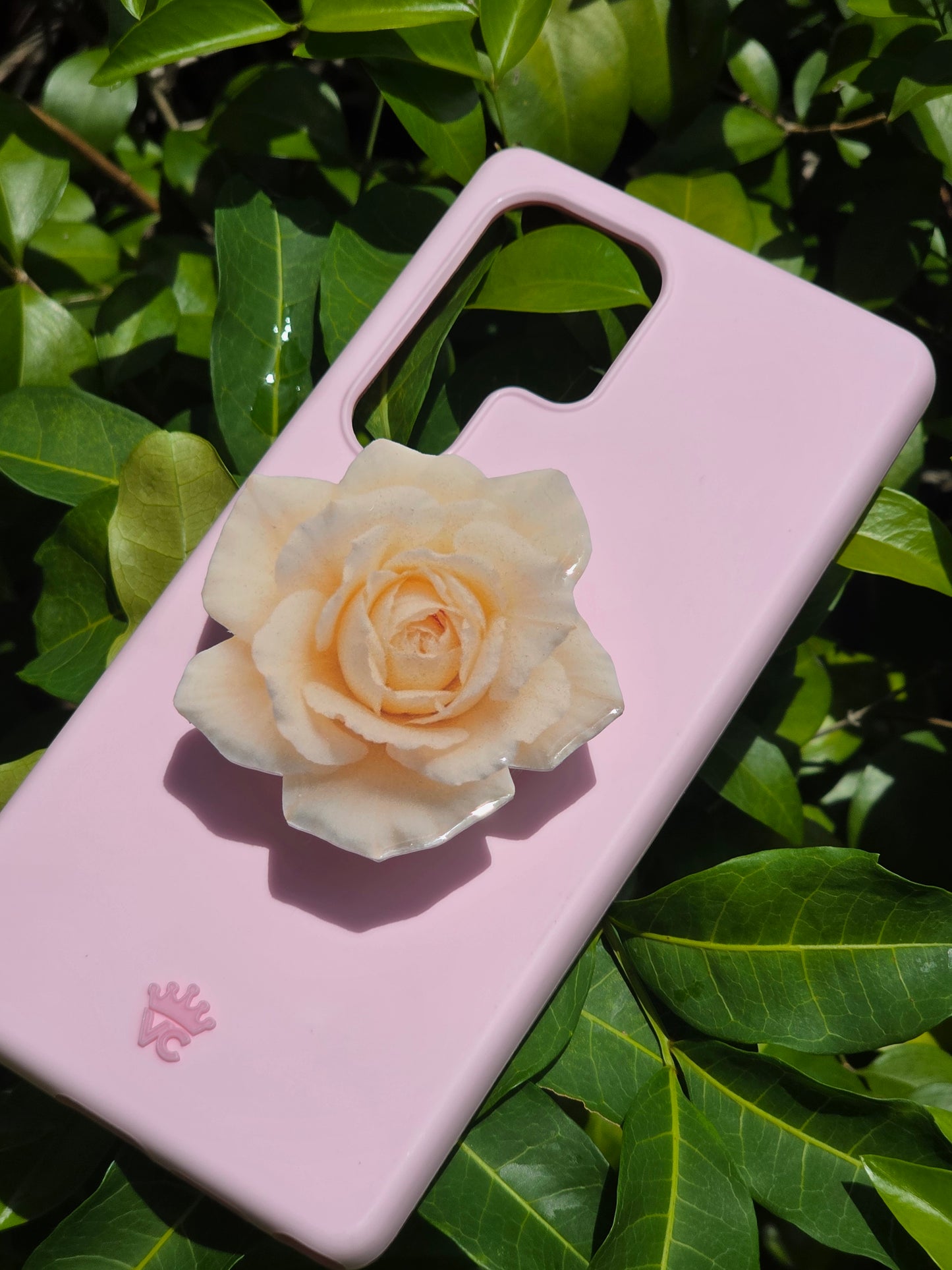 White Rose flower phone grip