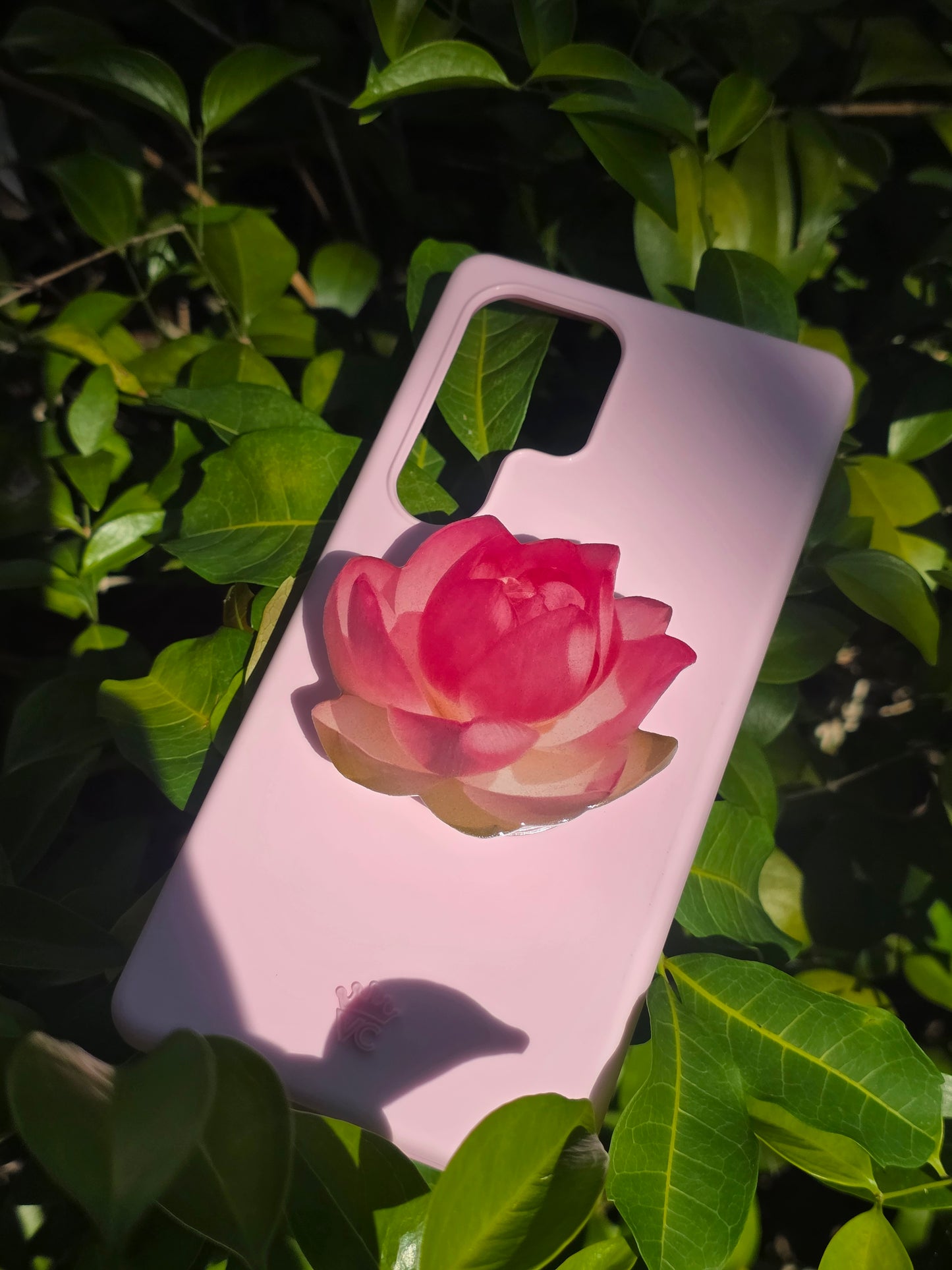Pink Lotus flower phone grip