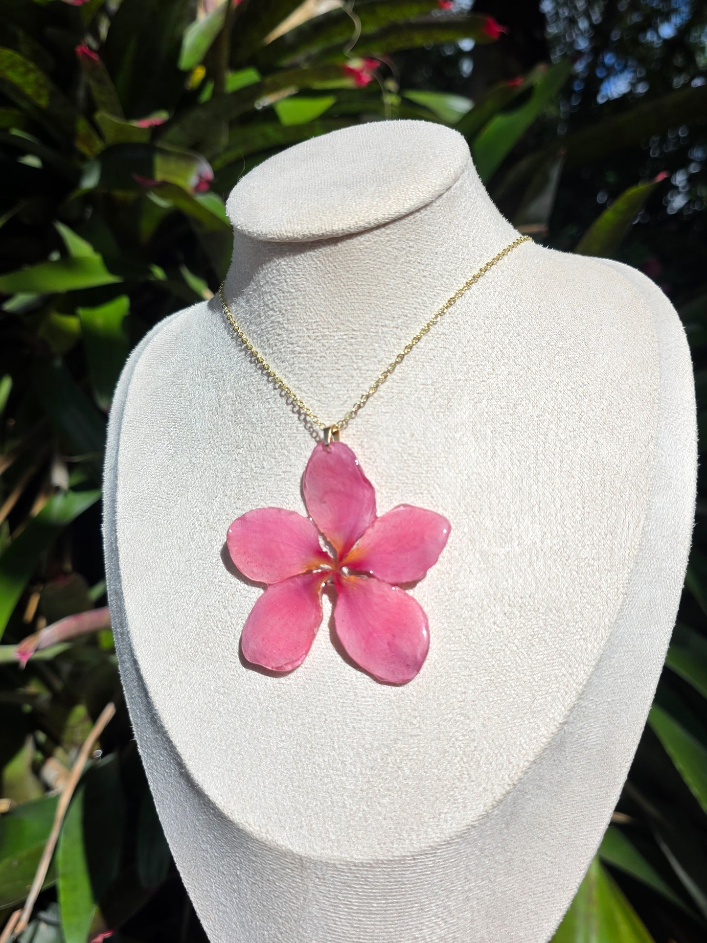 Light Pink Plumeria flower necklace