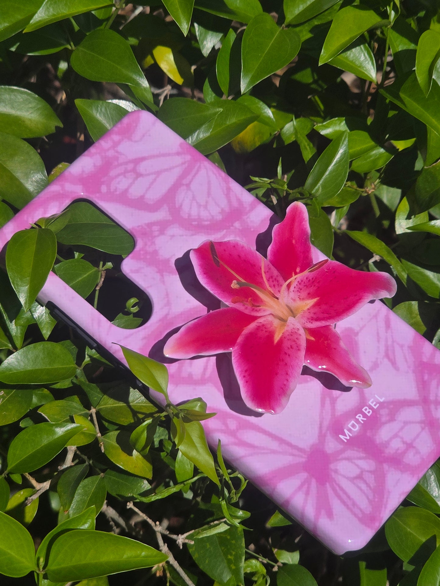 Pink Lily flower phone grip