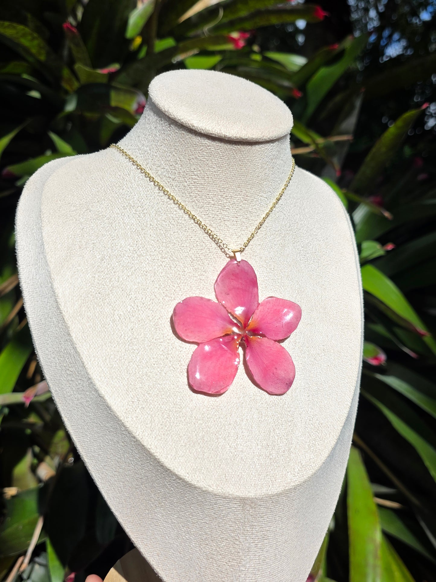 Light Pink Plumeria flower necklace