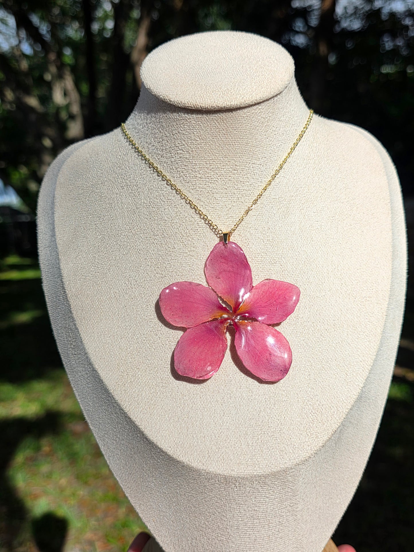 Light Pink Plumeria flower necklace