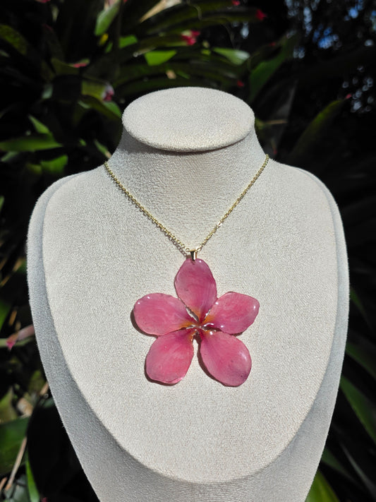Light Pink Plumeria flower necklace