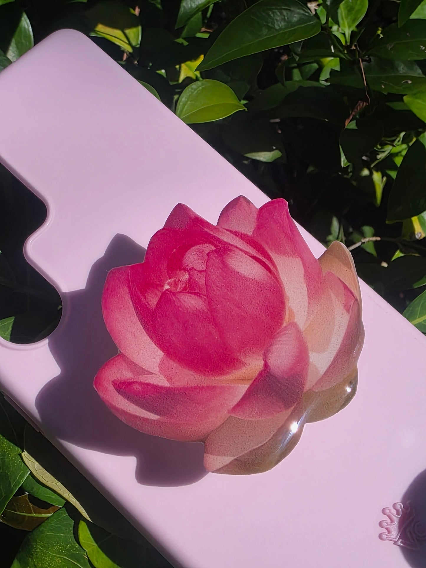 Pink Lotus flower phone grip