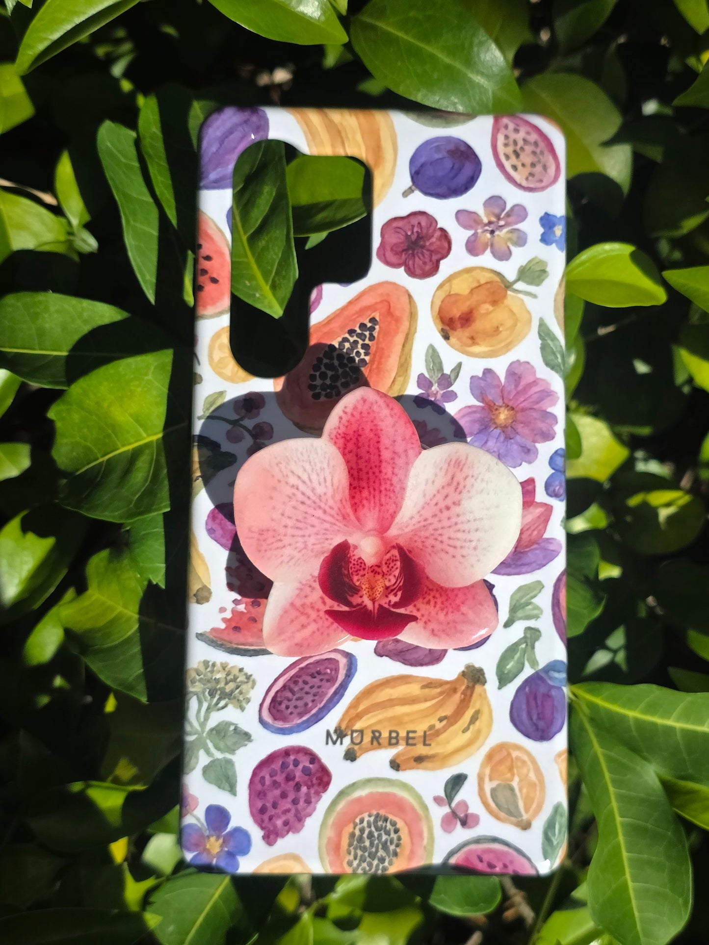 Pink Phalaenopsis orchid flower phone grip