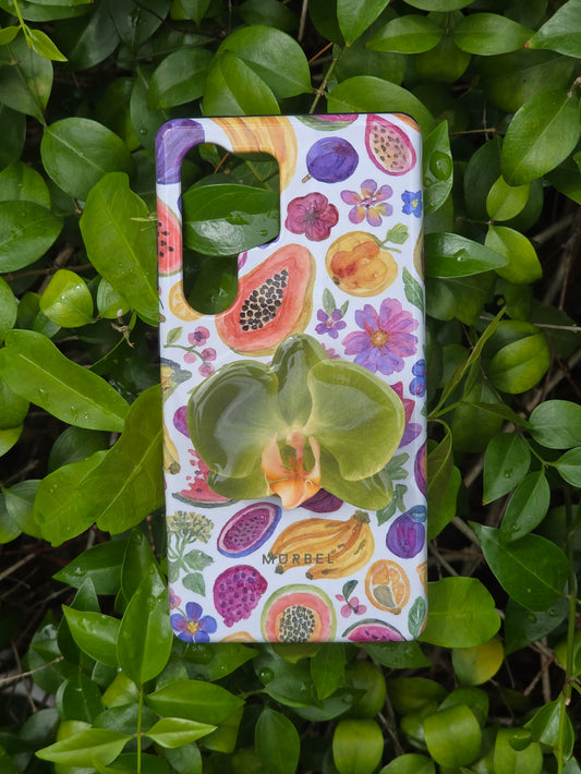 Green Phalaenopsis Orchid flower phone grip