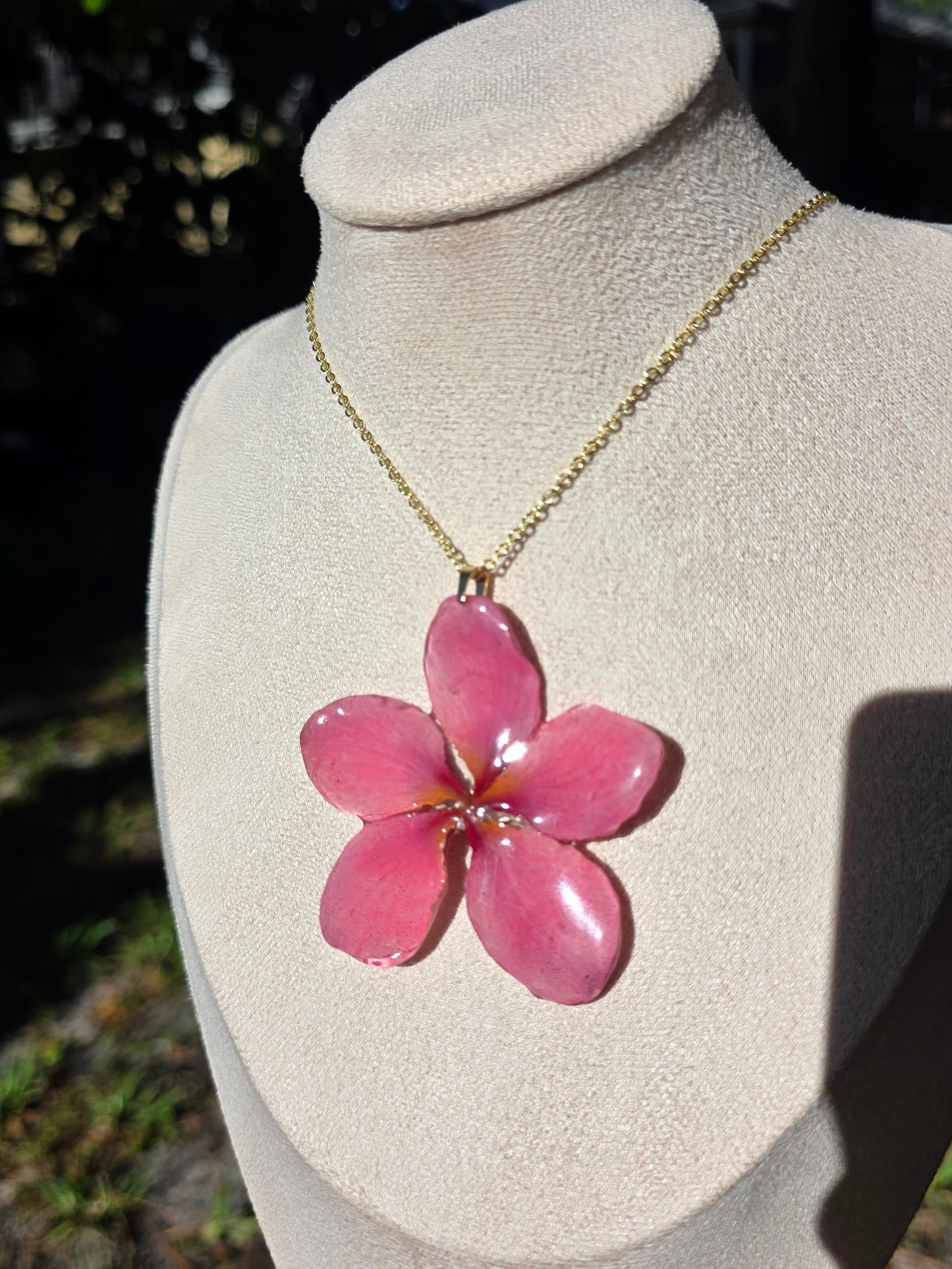 Light Pink Plumeria flower necklace