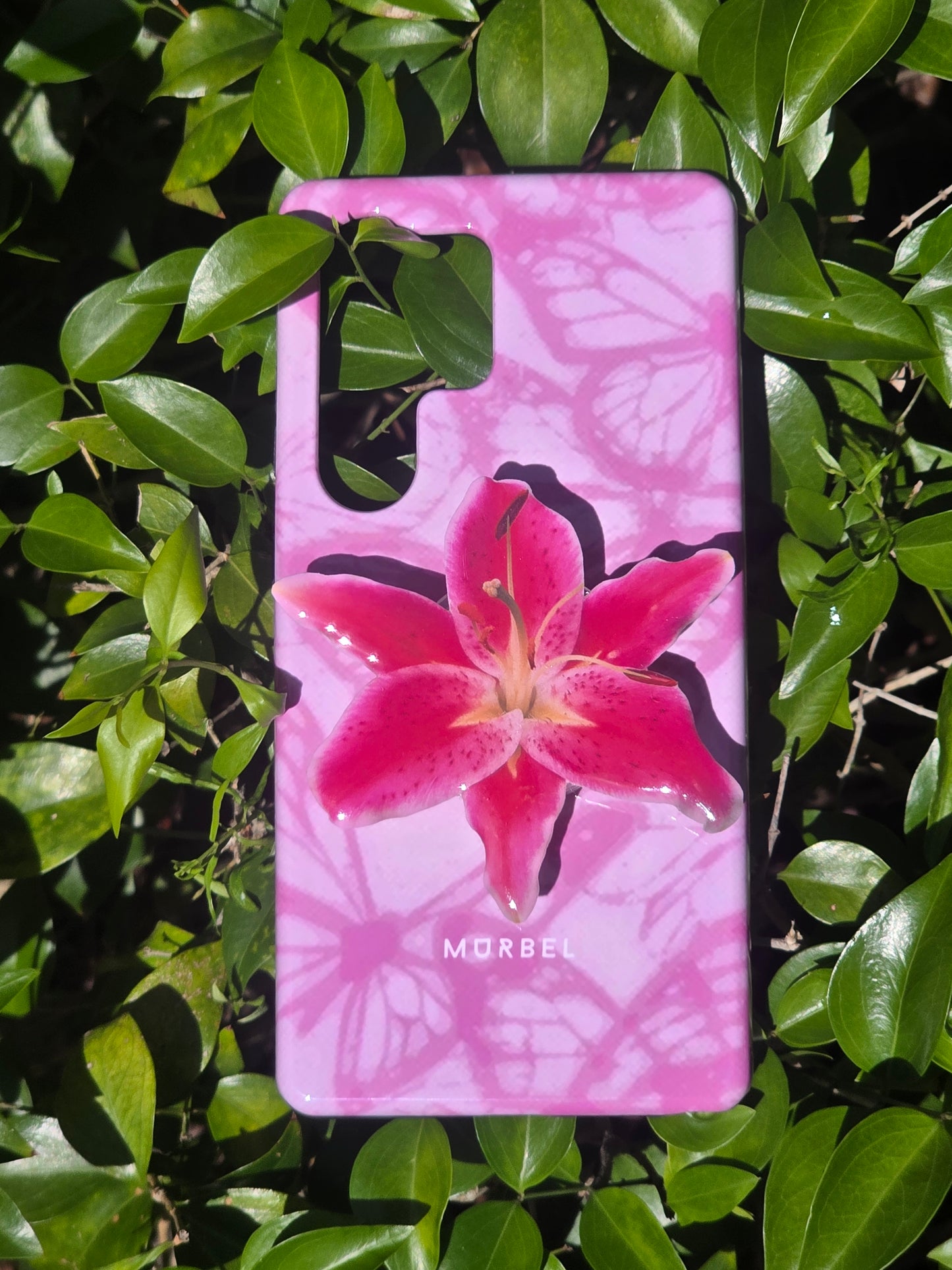 Pink Lily flower phone grip