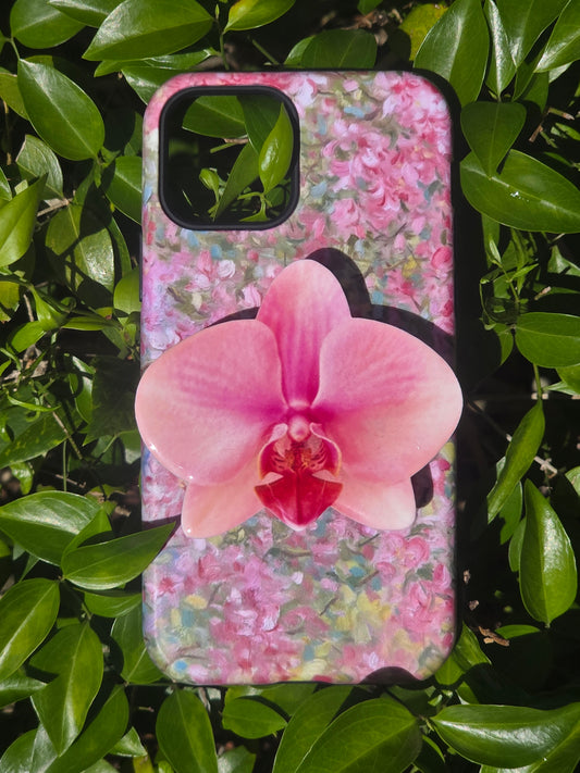 Light Pink Orchid flower phone grip