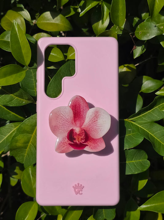 Pink Phalaenopsis orchid flower phone grip