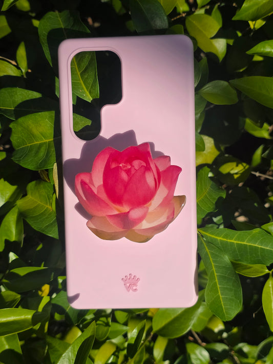 Pink Lotus flower phone grip