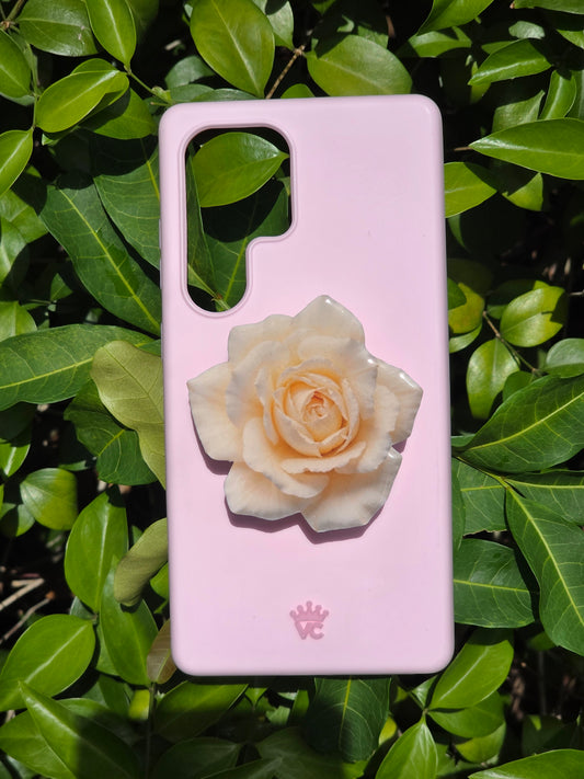 White Rose flower phone grip