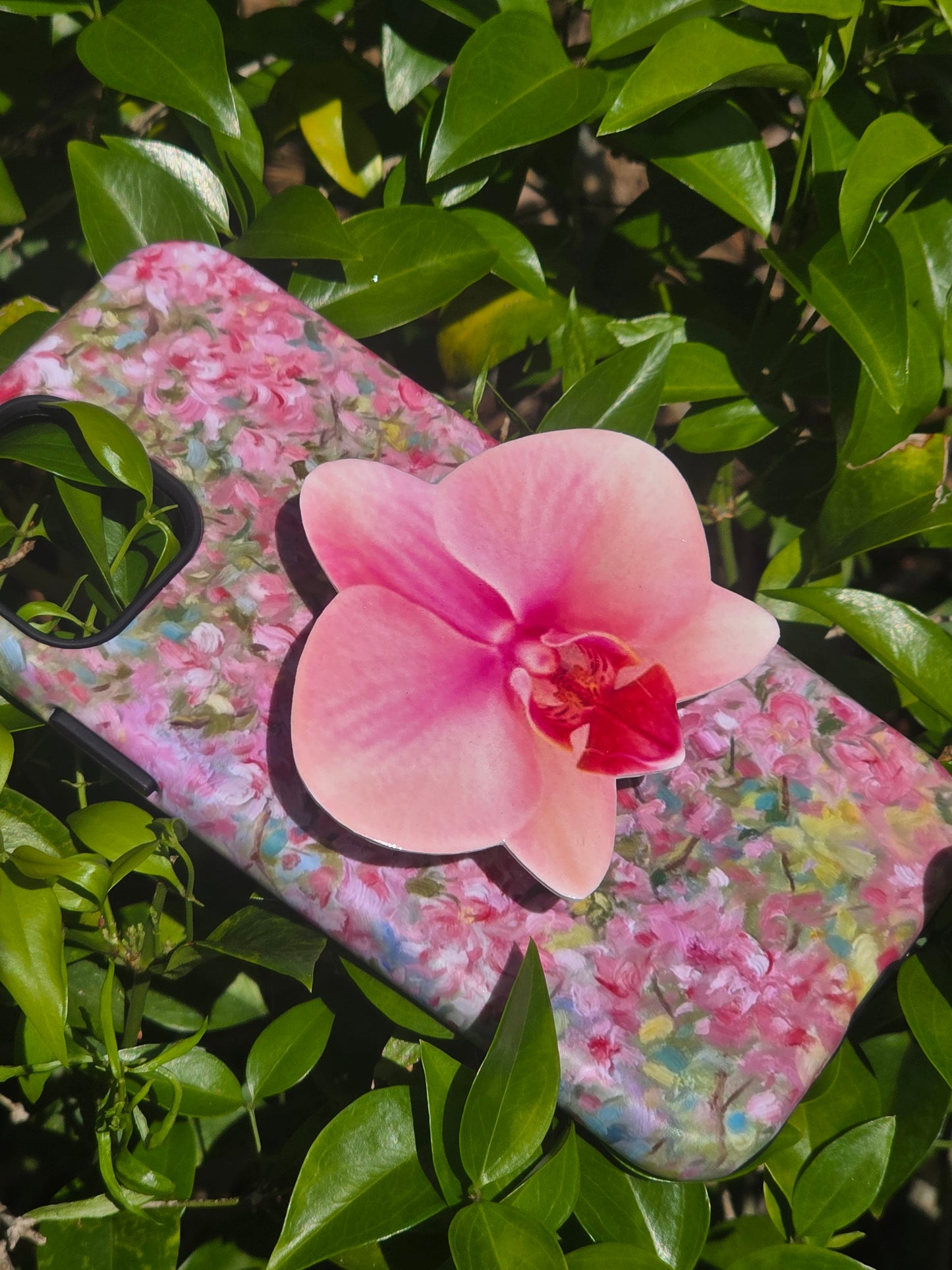 Light Pink Orchid flower phone grip