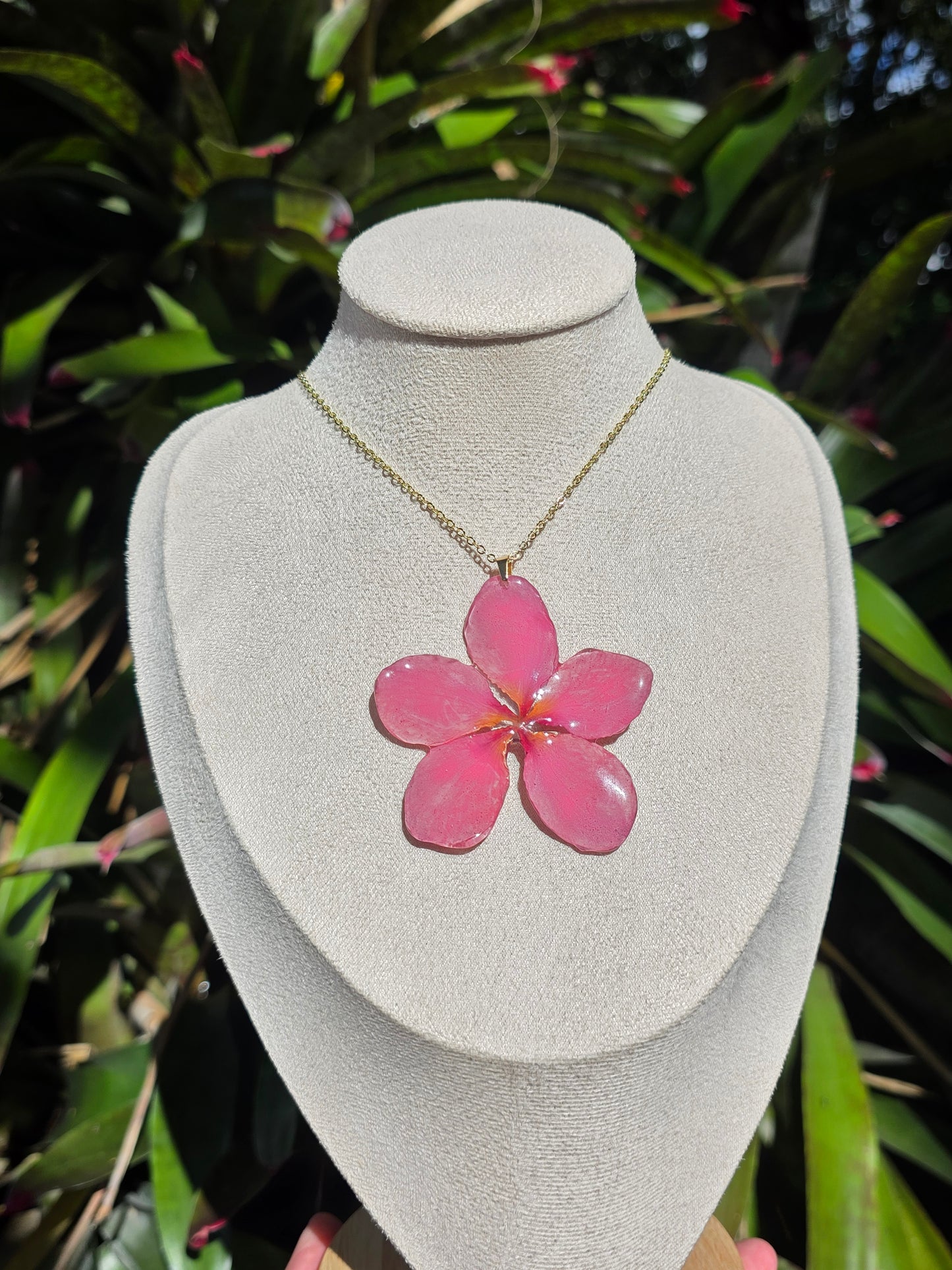 Light Pink Plumeria flower necklace