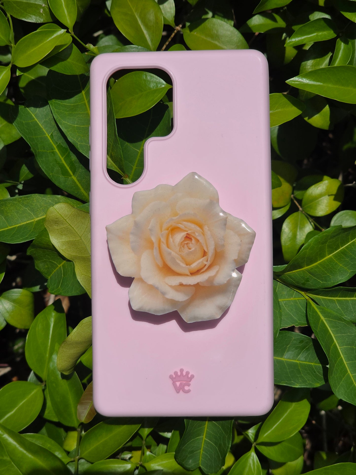 White Rose flower phone grip