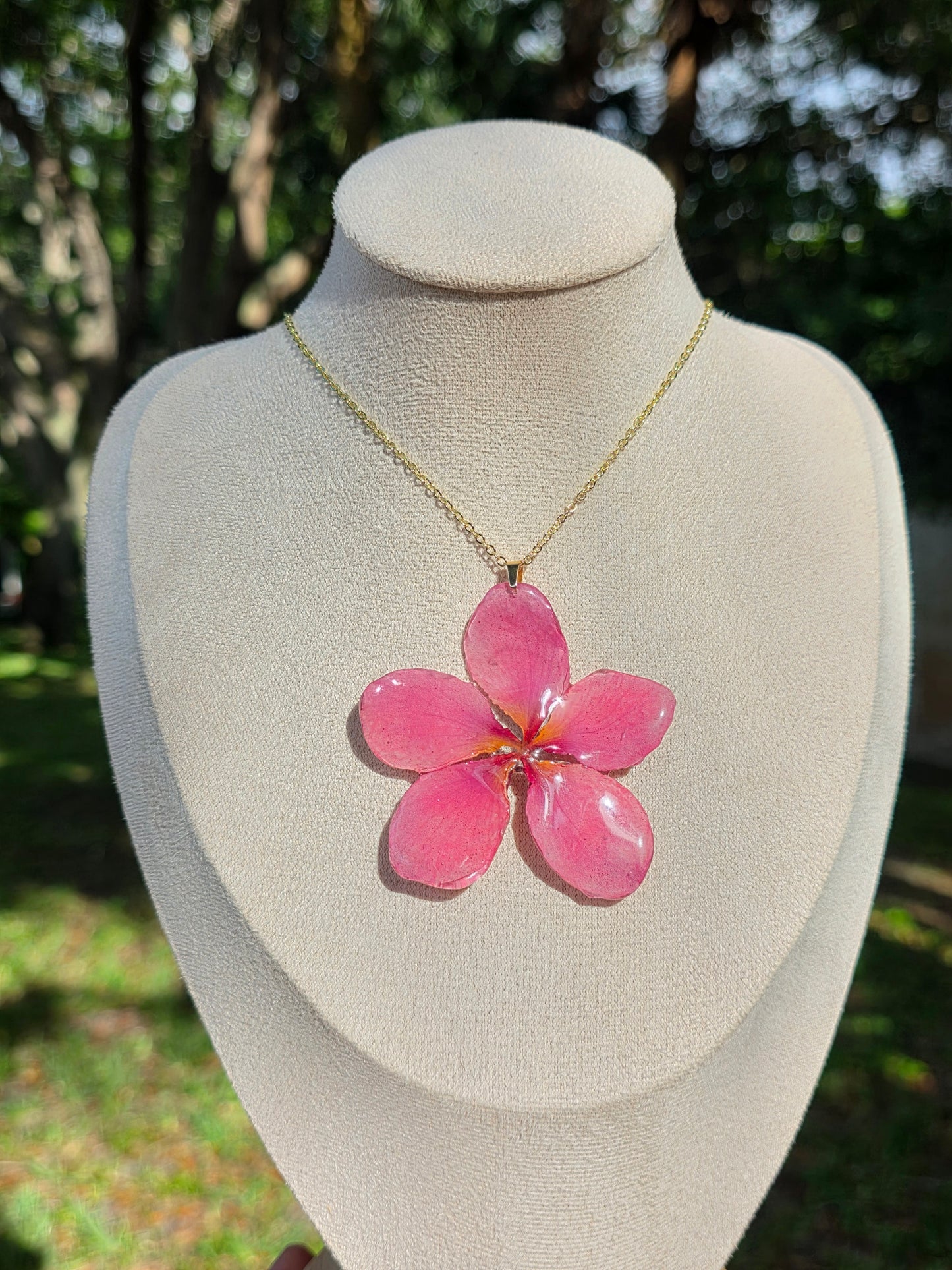 Light Pink Plumeria flower necklace
